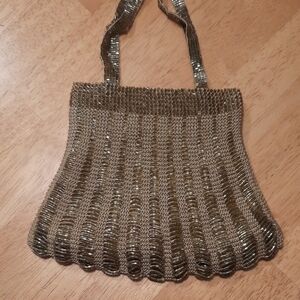 Elegant gold beaded evening bag